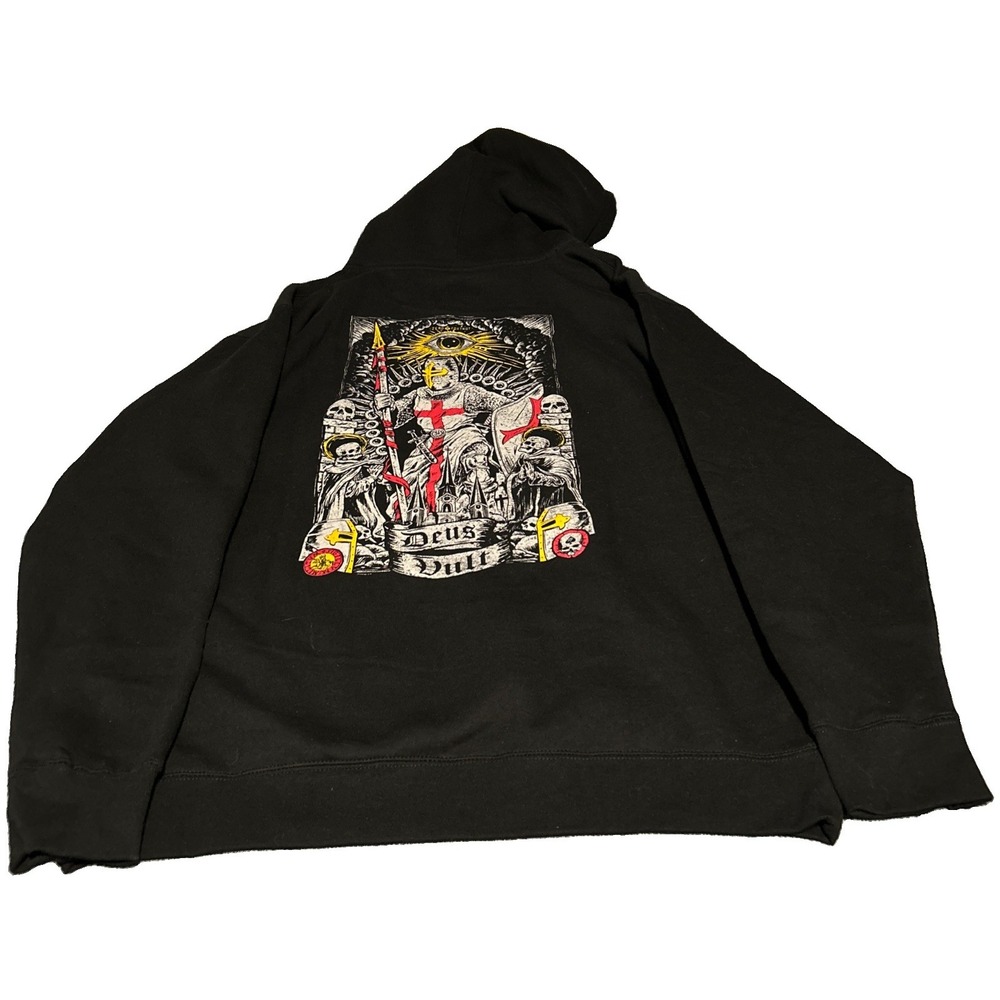 Zero Foxtrot "Deus Vult" Graphic Design Men's XL Hoodie in Black